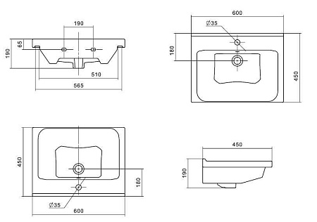 Раковина Santek МИРАНДА 60 1WH302421 1.WH30.2.421 Раковина Santek МИРАНДА 60 1WH302421 1.WH30.2.421