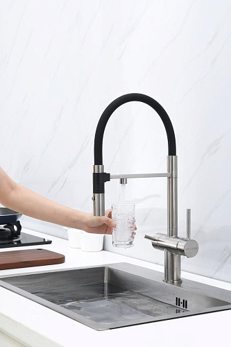 Смеситель для кухни Paulmark Gravity брашированная нерж.сталь Gr213888-BS Смеситель для кухни Paulmark Gravity брашированная нерж.сталь Gr213888-BS