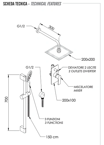 Душевая система Remer Energy EY09LS01UFS20 Душевая система Remer Energy EY09LS01UFS20