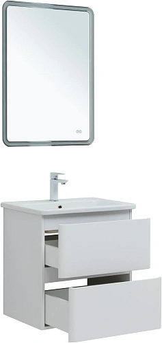 Тумба под раковину Aquanet Эмбер 60 белый матовый 00330465 напольная/подвесная Тумба под раковину Aquanet Эмбер 60 белый матовый 00330465 напольная/подвесная