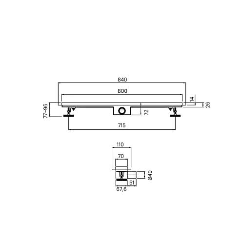 Душевой лоток IDDIS (975A8SB10DZ) горизонтальный выпуск, комбинированный затвор, перфорированная решетка, 800мм, хром Душевой лоток IDDIS (975A8SB10DZ) горизонтальный выпуск, комбинированный затвор, перфорированная решетка, 800мм, хром