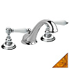 Картинка анонса товара «смеситель для раковины nicolazzi p.m. blanc 1408gb78 на 3 отверстия, гальваническое золото, ручка бе»