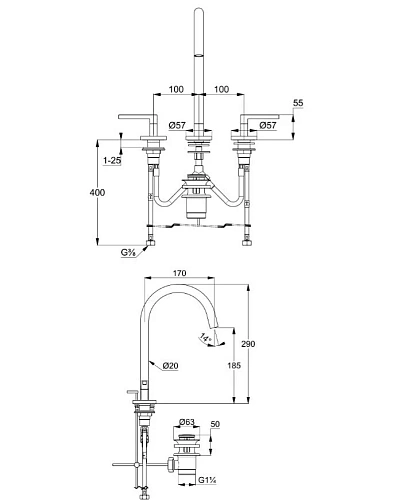 Смеситель для раковины Kludi NOVA FONTE 20143N015 брашированное золото Смеситель для раковины Kludi NOVA FONTE 20143N015 брашированное золото