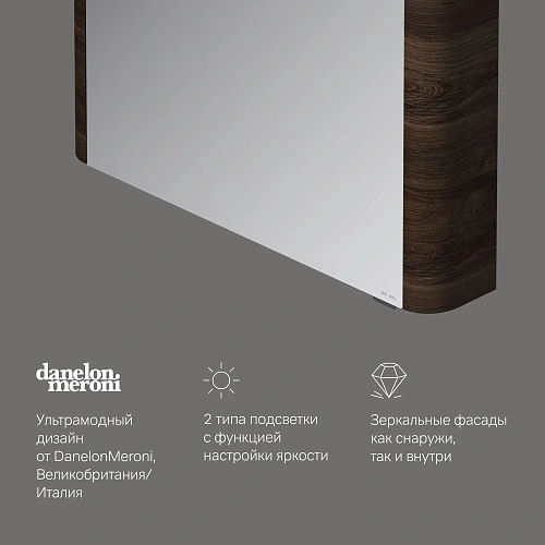 Зеркальный шкаф AM.PM Sensation M30MCR0801NF правый, 80 см, с подсветкой, орех Зеркальный шкаф AM.PM Sensation M30MCR0801NF правый, 80 см, с подсветкой, орех