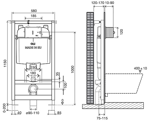 Инсталляция для унитаза OLI 74 152978 Pure Инсталляция для унитаза OLI 74 152978 Pure