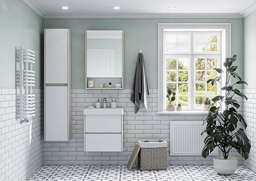 Тумба под раковину Aquaton Сканди 55 белая, дуб верона 1A251701SDB20 Тумба под раковину Aquaton Сканди 55 белая, дуб верона 1A251701SDB20