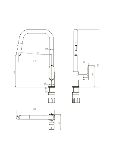 Смеситель для кухни Aquatek АЛЬФА AQ1984CR с вытяжным изливом Смеситель для кухни Aquatek АЛЬФА AQ1984CR с вытяжным изливом