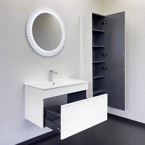 Тумба с раковиной Comforty Мадрид-80 00-00017865 белый матовый раковина Comforty 80E Тумба с раковиной Comforty Мадрид-80 00-00017865 белый матовый раковина Comforty 80E