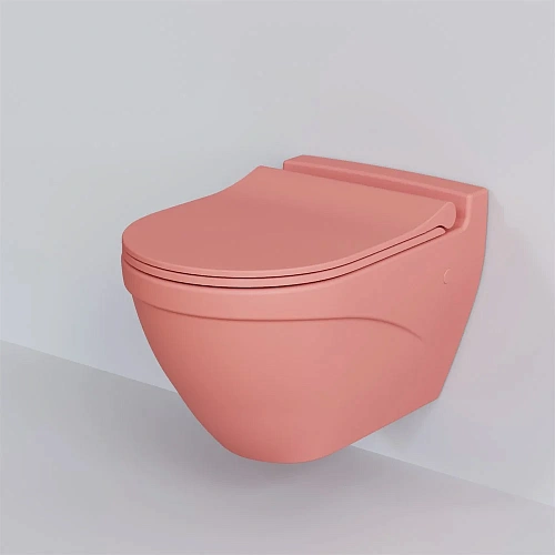 Унитаз подвесной Nord 133T20901 (535x385x360) розовый матовый без сиденья Унитаз подвесной Nord 133T20901 (535x385x360) розовый матовый без сиденья