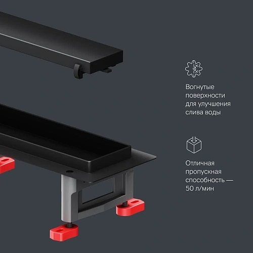 Душевой лоток AM.PM Master Flow W01SC-U11-070-04BM Tile 70см, черный матовый Душевой лоток AM.PM Master Flow W01SC-U11-070-04BM Tile 70см, черный матовый