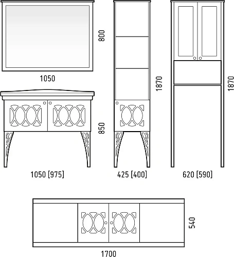 Тумба под раковину Corozo Таормина 105, Модерн 105 SD-00000322 Тумба под раковину Corozo Таормина 105, Модерн 105 SD-00000322