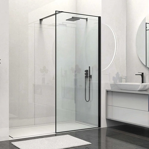 Душевая перегородка Vincea Walk-In VSW-1HS100CLB, 1000x2000, черный матовый, стекло прозрачное Душевая перегородка Vincea Walk-In VSW-1HS100CLB, 1000x2000, черный матовый, стекло прозрачное