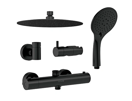 Душевая система Cersanit BRASKO BLACK с термостатом 63112 Душевая система Cersanit BRASKO BLACK с термостатом 63112
