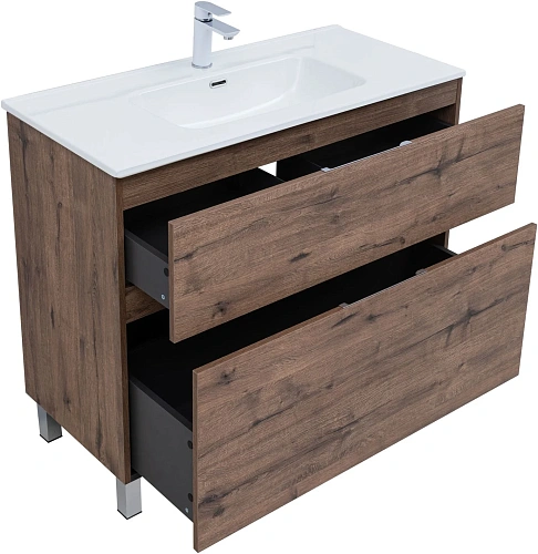 Тумба под раковину Aquanet Алвита New 100 00344130 напольная, дуб веллингтон табак Тумба под раковину Aquanet Алвита New 100 00344130 напольная, дуб веллингтон табак