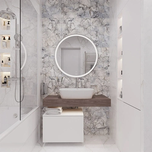 Комплект мебели STWORKI Ольборг 100 столешница дуб карпентер, без отверстий, с тумбой 50, с раковино 536443 Комплект мебели STWORKI Ольборг 100 столешница дуб карпентер, без отверстий, с тумбой 50, с раковино 536443