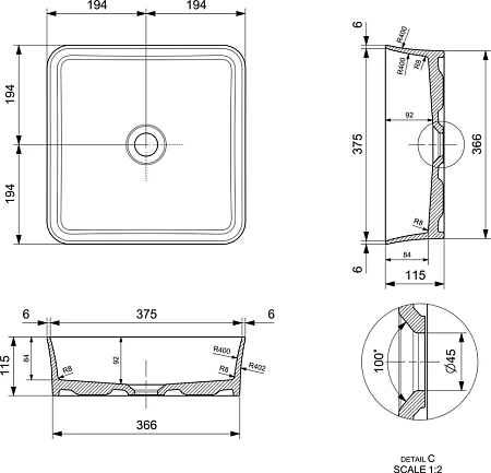 Раковина BOCCHI Sottile 1477-001-0125 глянцевая белая Раковина BOCCHI Sottile 1477-001-0125 глянцевая белая