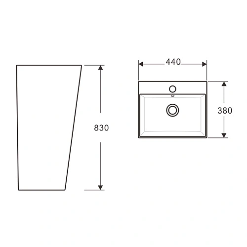 Раковина Aquatek Optima Square AQ4401-00 440x380x835 напольная Раковина Aquatek Optima Square AQ4401-00 440x380x835 напольная