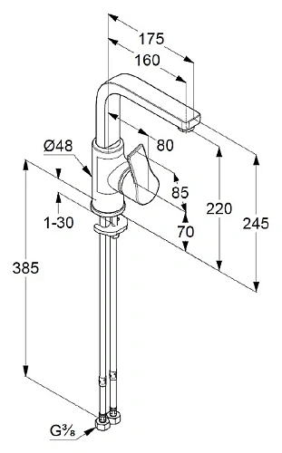 Смеситель для раковины Kludi Zenta Sl 480280565 с боковым управлением, без донного клапана, хром Смеситель для раковины Kludi Zenta Sl 480280565 с боковым управлением, без донного клапана, хром