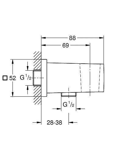 Шланговое подключение GROHE Euphoria Cube, суперсталь (26370DC0) Шланговое подключение GROHE Euphoria Cube, суперсталь (26370DC0)