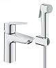 Смеситель для раковины GROHE QuickFix Start, с гигиеническим душем, S-Size, хром, (23123003)