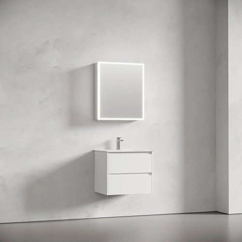 Зеркальный шкаф Sancos Evoke SC8060 600x700х136 мм, из алюминия с LED подсветкой Зеркальный шкаф Sancos Evoke SC8060 600x700х136 мм, из алюминия с LED подсветкой