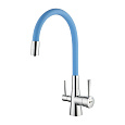 Смеситель для кухни Lemark Comfort LM3075C-SkyBlue с гибким изливом, с подключением к фильтру, хром/голубой Смеситель для кухни Lemark Comfort LM3075C-SkyBlue с гибким изливом, с подключением к фильтру, хром/голубой