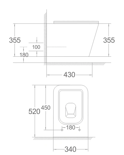 Унитаз подвесной Agger AT04100 безободковый, сиденье с микролифтом Унитаз подвесной Agger AT04100 безободковый, сиденье с микролифтом