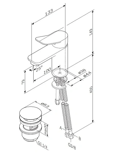 Смеситель для раковины AM.PM X-Joy F85A82100 хром Смеситель для раковины AM.PM X-Joy F85A82100 хром