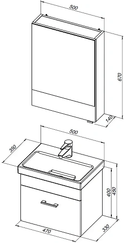Комплект мебели Aquanet Верона 50 белый матовый 00287633 Комплект мебели Aquanet Верона 50 белый матовый 00287633