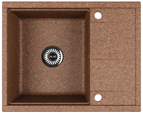 Кухонная мойка Aquaton Делия 65 1A718632DE270 из литого мрамора, терракот Кухонная мойка Aquaton Делия 65 1A718632DE270 из литого мрамора, терракот