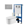 Комплект инсталляции Point Элемент PN45120 с клавишей смыва Ника, нержавеющая сталь, сталь брашированная, PN44081SB и унитазом Омега белый, с сиденьем микролифт PN41902 Комплект инсталляции Point Элемент PN45120 с клавишей смыва Ника, нержавеющая сталь, сталь брашированная, PN44081SB и унитазом Омега белый, с сиденьем микролифт PN41902