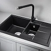 Кухонная мойка Granula 7802, ЧЁРНЫЙ, кварц 775х495 Кухонная мойка Granula 7802, ЧЁРНЫЙ, кварц 775х495