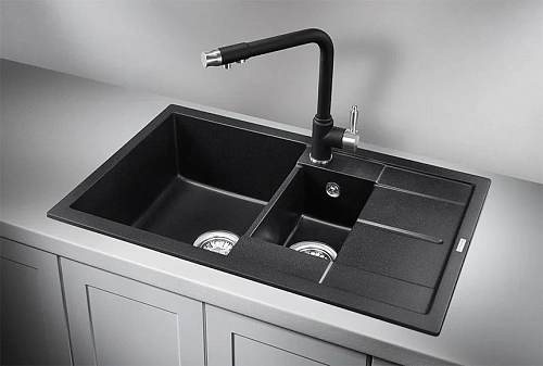 Кухонная мойка Granula 7802, ЧЁРНЫЙ, кварц 775х495 Кухонная мойка Granula 7802, ЧЁРНЫЙ, кварц 775х495