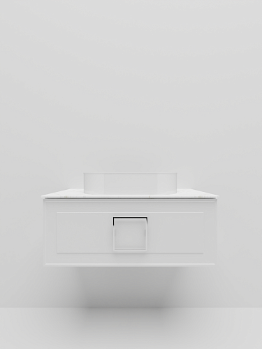 Тумба под раковину La Fenice Cubo Bianco 80 NFNC-01-CUB-B-80-2-GG белая матовая с белой ручкой и белой столешницей Тумба под раковину La Fenice Cubo Bianco 80 NFNC-01-CUB-B-80-2-GG белая матовая с белой ручкой и белой столешницей