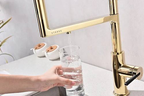 Смеситель для кухни Paulmark Tornado золото To213402-G Смеситель для кухни Paulmark Tornado золото To213402-G