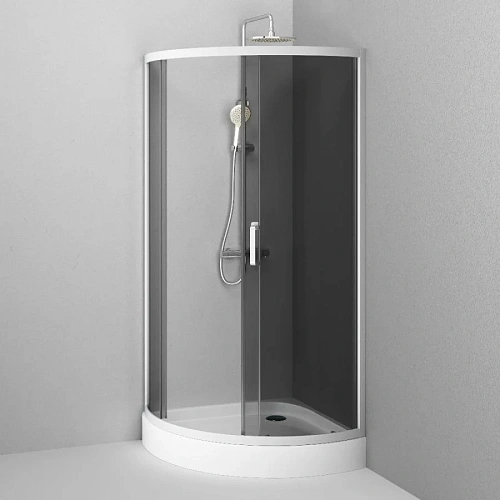 Душевой уголок AM.PM Like W83G-315-090CG64 Slide 90x90, стекло тонированное, профиль матовый серый Душевой уголок AM.PM Like W83G-315-090CG64 Slide 90x90, стекло тонированное, профиль матовый серый