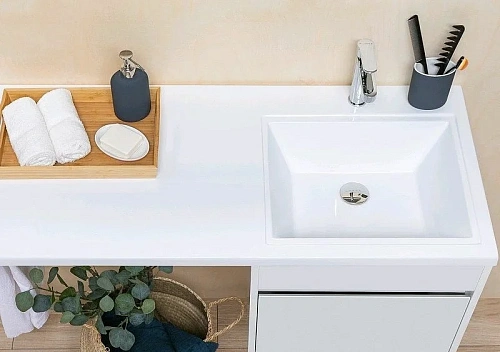 Тумба с раковиной Aquanet Токио 110 R белый (напольная, 1 ящик, 2 дверцы) 00239207 Тумба с раковиной Aquanet Токио 110 R белый (напольная, 1 ящик, 2 дверцы) 00239207