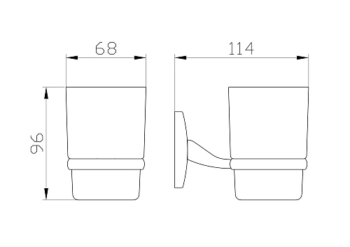 Стакан Wonzon & Woghand хром (WW-1101) Стакан Wonzon & Woghand хром (WW-1101)