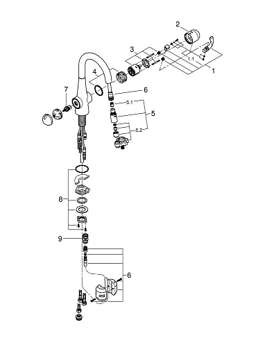 Смеситель для кухни GROHE Zedra, хром (31203000) Смеситель для кухни GROHE Zedra, хром (31203000)