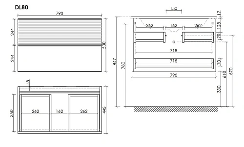 Тумба под раковину Sancos Delta DL80GR 790х445х500 дуб красный/графит, подвесная Тумба под раковину Sancos Delta DL80GR 790х445х500 дуб красный/графит, подвесная