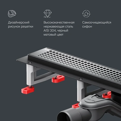 Душевой лоток AM.PM Master Flow W01SC-P11-060-01BM Cut Gradient 60см, черный матовый Душевой лоток AM.PM Master Flow W01SC-P11-060-01BM Cut Gradient 60см, черный матовый