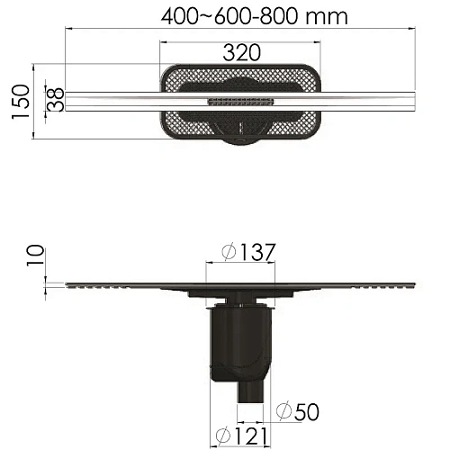 Душевой лоток BERGES SIMPEL 1000, матовый хром, S-сифон D50/105 H50 вертикальный 090013 Душевой лоток BERGES SIMPEL 1000, матовый хром, S-сифон D50/105 H50 вертикальный 090013
