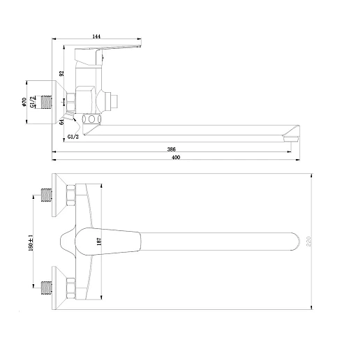 Смеситель для ванны Rossinka S35-35 универсальный Смеситель для ванны Rossinka S35-35 универсальный