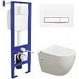 Комплект унитаза BERGES OKUS с инсталляцией ATOM Line 410 кнопкой белой, сидение дюропласт Okus Slim 042446 Комплект унитаза BERGES OKUS с инсталляцией ATOM Line 410 кнопкой белой, сидение дюропласт Okus Slim 042446