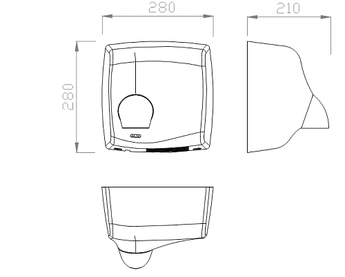 Сушка для рук Nofer Windflow 01151.S, хром матовый Сушка для рук Nofer Windflow 01151.S, хром матовый