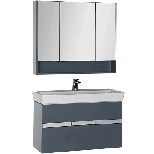 Комплект мебели Aquanet Виго 100 сине-серый 00183666 Комплект мебели Aquanet Виго 100 сине-серый 00183666