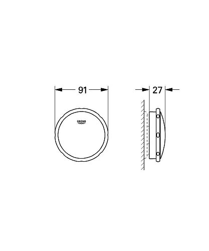 Внешняя часть для слив-перелива GROHE Talento (слив, перелив), хром (19025000) Внешняя часть для слив-перелива GROHE Talento (слив, перелив), хром (19025000)