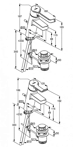 Смеситель для раковины Kludi Provita 3333 333300500 Смеситель для раковины Kludi Provita 3333 333300500