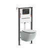 Картинка анонса товара «комплект унитаза ceramica nova forma rimless cn3009_121001mb с инсталляцией balance и клавишей смыва circle, черный матовый»