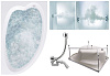 Картинка анонса товара «акриловая ванна timo iva iva1595r-ktiva15-spv1505-t-cm-t-bm 150x95 гидромассажная 6 джет, гидромассаж спины 3 джет»